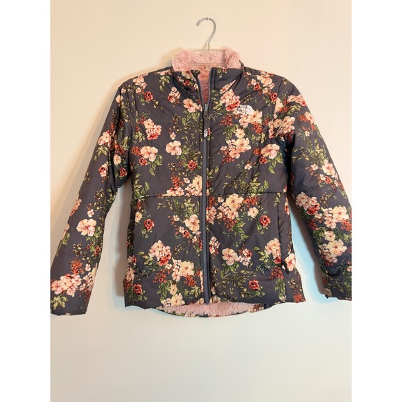 Girls reversible North Face Pink and floral size medium (8-10) Mossbud Swirl - Picture 3 of 10